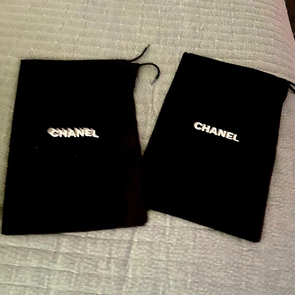 3 pairs of authentic Chanel shoe dust bags